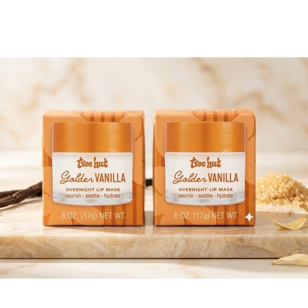 Tree Hut - BUNDLE of TWO - Golden Vanilla Overnight Lip Mask - NEW in box